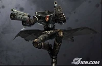 Jericho Cross (Darkwatch) demonstrates spectacular gun-slinging skills.