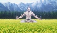 Netero (Hunter X Hunter) reached enlightenment through hard training and meditation.