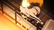 Kon (Kemono Jihen) is a kitsune. She can shoot the fire with her tail...