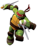 Raphael (Teenage Mutant Ninja Turtles 2012) is skilled in use of his sais. He is able to use them for the kobudō to trap his enemies weapons within their prongs as well as use the pommel of his sais to increase the effect of his punches.