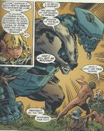 Brock Blueheart (Fables) is able to wield "Blue Magic", a form of magic empowered by his faith in the messiah figure of his cult Boy Blue.