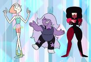 Gems (Steven Universe), since their bodies are constructs of light, are able to shapeshift with seemingly no limit.