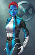 Mystique (Marvel Comics) ages slower and biologically stays as a young adult due to her shapeshifting and low-level healing factor.
