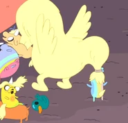 S5e6 JakeJr stretchy powers.png (315 KB) Even at a young age, Jake Jr. (Adventure Time) was able to rapidly grow her blond hair and change it into any shape she desired.