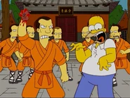 Shaolin monks tearing out Homer's heart.png (383 KB) Shaolin monks (The Simpsons) tearing out Homer's heart and then placing it back in swiftly, which only under cartoon physics was he able to survive.