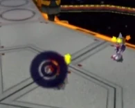 Rouge (Sonic the Hedgehog) using Black Wave, sending black ripples at Knuckles.