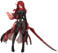 Elesis (Elsword) uses Blood Conversion and Evil Energy Techniques to combine dark energy with her blood to deal massive damage; as the Dark Knight...
