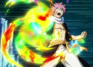 Natsu Dragneel (Fairy Tail) infused himself with the combined magic of his fellow Dragon Slayers making him powerful enough to slay Acnologia.