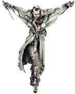 Vamp's (Metal Gear) natural healing process has been vastly augmented by nanomachines, rendering him essentially immortal.