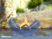 Katara (Avatar: The Last Airbender) creates ice spikes.