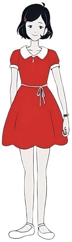 Black haired maiden background removed