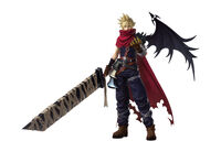 Cloud Strife (Kingdom Hearts) manifested a single demonic wing, unlike Sephiroth's feathered wing.