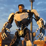 Hammerhead Cyborg.jpg (69 KB) Joseph Martello/Hammerhead (Insomniac Games' Spider-Man) modified the Project Olympus armor and used it to replace his entire body.