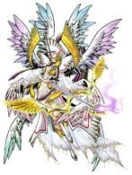 Angewomon X (Digimon) can cause fire to become holy fire that burns only evil.