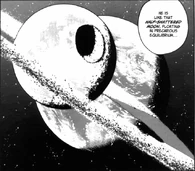 Holed Moon.jpg (128 KB) To show the world his power, Tetsuo Shima (Akira) telekinetically detonated a massive explosion that produced a crater seen from Earth and surrounded it with the resulting debris.