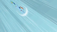 Rainbow Dash (My Little Pony: Friendship is Magic) creating the Sonic Rainboom.