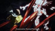 Saitama (One Punch Man) can do multiple-hit punches with one hand via Consecutive Norman Punch.