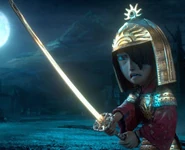 Hanzo's Armor (Kubo and the Two Strings) - when joined together - is powerful enough to slay Kubo's grandfather the Moon King.