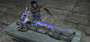 Drawing on Raziel's life force, the Wraith Blade (Legacy of Kain) regenerates the material Soul Reaver.