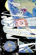 Silver Surfer (Marvel Comics) may be the fastest individual in Marvel able to move so fast he could travel through time.