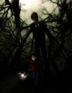 Slender Man (Creepypasta) can gradually become abstract across surfaces.