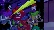 Zombie clowns (Ben 10: Omniverse) are humans infected by Zombozo's Airborne Clown Virus.