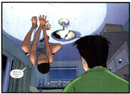 Miles Morales (Marvel Comics) sticks to the ceiling.