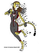 Streak (Extinctioners) is a superhuman cheetah with the ability to run so fast she leaves behind a constant after-image of her spots.