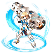 With Guardian Stone given by his father on his birthday, Chung (Elsword) can summon his armor and giant cannon anytime he wants.