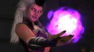 Sindel (Mortal Kombat) holding a Star Screamer, a ball formed from the energy of her sonic screams.