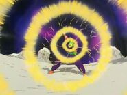 Piccolo (Dragon Ball Z) uses the Destructive Wind to fire a powerful funnel of ki-charged wind capable of destroying a mountain.