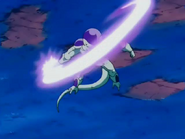 Freeza (Dragon Ball Z) using Daichiretsuzan to create an extremely long energy blade.