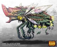 Keelhorn (Kaiju Combat) is a space insect that is infused with alien technology to become a living spaceship.