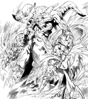 When Chimera (Marchen Awakens Romance) activates her Ghost ÄRM, Chimaira, she fuses with a huge monster and uses penetrative limbs as a means of attack.