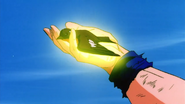 Son Goku (Dragon Ball series) healing a bird with his chi.