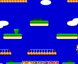 Bubby or Bobby (Bubble Bobble/Rainbow Islands) can cast rainbows to walk over them, collect items or to crush enemies beneath it.
