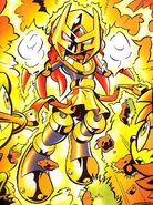 Enerjak (Sonic Archie Comics) is a malevolent Chaos demigod and a remarkably powerful one. With his abilities derived from the Chaos Force, anyone who assumes the mantle of Enerjak is granted nigh-omnipotent power, only limited to the imagination.