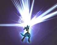 Lucario (Pokémon) generates and charges an aura...