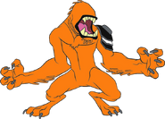 Though a quadruped, Wildmutt (Ben 10 Series) is capable of standing on his hind legs, and he can punch, somewhat awkwardly, by doing this.