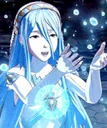 Azura singing.gif (2.15 MB) As a member of Vallite royalty, Azura (Fire Emblem Fates) can access the power of her pendant to achieve mystical effects by singing the song Lost in Thoughts All Alone.