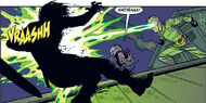 Nash (Angel & Faith) blasts Nadira with his radioactive beams.