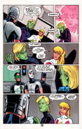 Saturn Girl (DC Comics) teaching Brainy a lesson in tact.