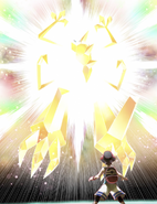 Ultra Necrozma (Pokémon) is a being made out of pure light, focused in a draconic shape by its prisms.