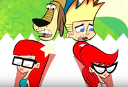 Johnny and Dukey (Johnny Test) have shown to break the laws of physics by appearing right above Johnny's sisters