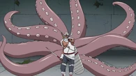 Killer Bee's (Naruto) partial Tailed Beast transformation, demonstrating his mastery and partnership with Gyuki/Eight-Tails.