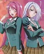 Moka Akashiya (Rosario + Vampire) wears a special rosario to seal away her powers.