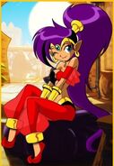 Shantae (Shantae series) is half-human, half-genie.