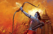 The Brahmasta (Hindu Mythology) is a supernatural weapon created by Lord Brahma. It is said to be a fiery weapon that creates a fierce fireball, blazing up with terrible flames and countless horrendous thunder flashes. When struck, it causes complete destruction to each and every resource of that area, further not a single blade of grass will ever grow in that area.