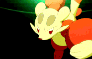 Mienfoo (Pokémon) using Drain Punch to infuse its fist with a health-absorbing effect.