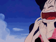 Sneezing Personality.gif (1,022 KB) Launch (Dragon Ball) constantly shifts between a kind-hearted, naive persona and a short-tempered, trigger-happy one whenever she sneezes.